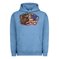 Pigment Pebble Blue Love America Eagle 4th of july Urban Hoodie - HowdyJamesFarm