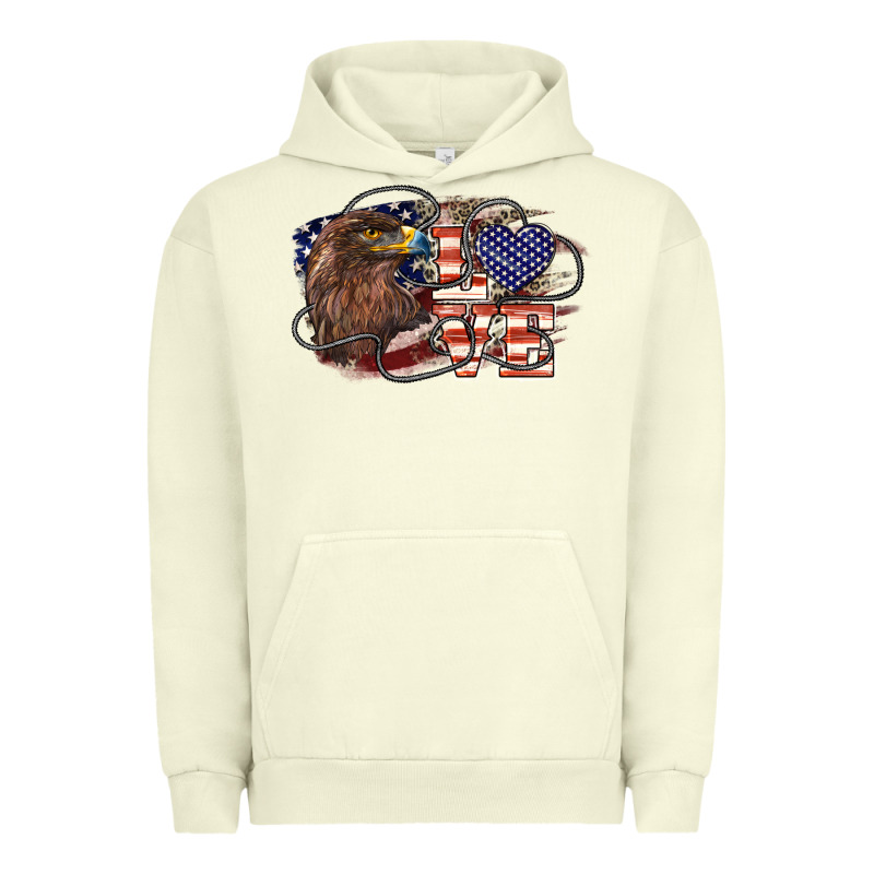 Love America Eagle 4th Of July Urban Hoodie by HowdyJamesFarm | Teevron