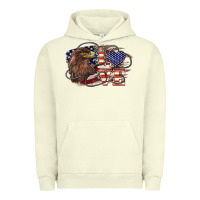 Pigment Pistachio Love America Eagle 4th of july Urban Hoodie - HowdyJamesFarm
