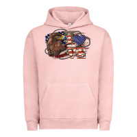 Pigment Salmon Love America Eagle 4th of july Urban Hoodie - HowdyJamesFarm