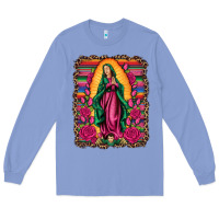 Colony Blue our lady of guadalupe serape background Long Sleeve Tee - Artiststas