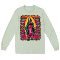 Matcha our lady of guadalupe serape background Long Sleeve Tee - Artiststas