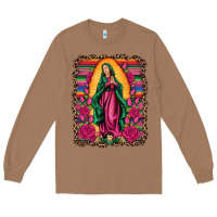 Toasted Coconut our lady of guadalupe serape background Long Sleeve Tee - Artiststas