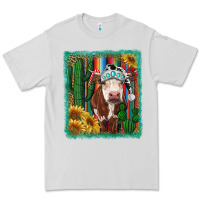 Dove Grey Western Christmas Cow Premium Tee - RanaPortraitStore