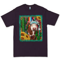 Plum Western Christmas Cow Premium Tee - RanaPortraitStore