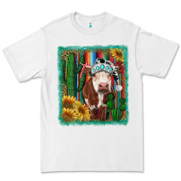 White Western Christmas Cow Premium Tee - RanaPortraitStore