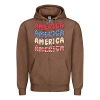 Chestnut america Zipper Hoodie - MaliasSmallBusiness