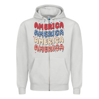 Dove Grey america Zipper Hoodie - MaliasSmallBusiness