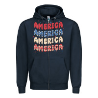 Navy america Zipper Hoodie - MaliasSmallBusiness