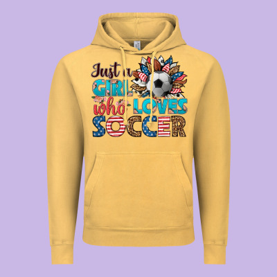 Just A Girl Who Loves Soccer Vintage Hoodie Designed By Hra Design Shop