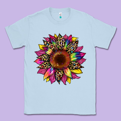 Tie Dye Leopard Sunflower Classic Tee Designed By Artiststas