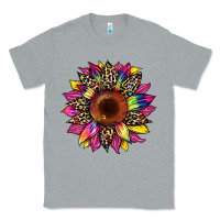 Heather Grey tie dye leopard sunflower Classic Tee - Artiststas