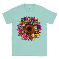 Seafoam tie dye leopard sunflower Classic Tee - Artiststas