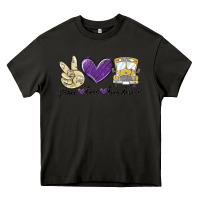 Asphalt peace love bus driver Heavy Core Tee - MaliasSmallBusiness