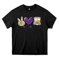 Black peace love bus driver Heavy Core Tee - MaliasSmallBusiness