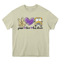 Mossy peace love bus driver Heavy Core Tee - MaliasSmallBusiness