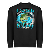 Black i d rather be fishing Heavyweight Sweatshirt - AdoDesignShop