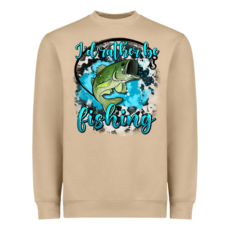 I D Rather Be Fishing Heavyweight Sweatshirt by AdoDesignShop | Teevron