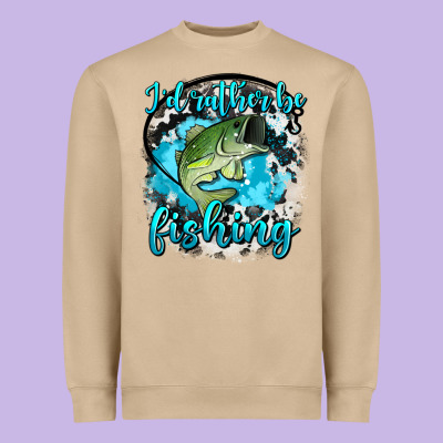 I D Rather Be Fishing Heavyweight Sweatshirt Designed By Adodesignshop