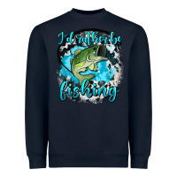 Navy i d rather be fishing Heavyweight Sweatshirt - AdoDesignShop