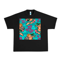 Black valentines day cupid and neon heart seamless pattern Urban Heavy Tee - BundleAndBundleShop