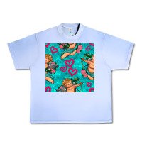 Valentines Day Cupid And Neon Heart Seamless Pattern Urban Heavy Tee | Teevron