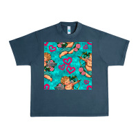Midnight Navy valentines day cupid and neon heart seamless pattern Urban Heavy Tee - BundleAndBundleShop