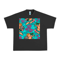 Pigment Black valentines day cupid and neon heart seamless pattern Urban Heavy Tee - BundleAndBundleShop