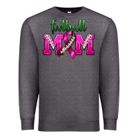 Charcoal Heather Football Mom Breast Cancer Premium Sweatshirt - BundleAndBundleShop