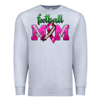 Heather Grey Football Mom Breast Cancer Premium Sweatshirt - BundleAndBundleShop