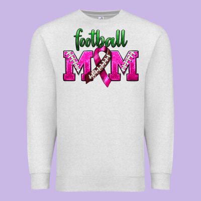 Football Mom Breast Cancer Premium Sweatshirt Designed By Bundleandbundleshop