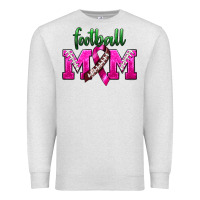 Oatmeal Heather Football Mom Breast Cancer Premium Sweatshirt - BundleAndBundleShop