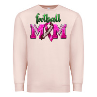 Pale Pink Football Mom Breast Cancer Premium Sweatshirt - BundleAndBundleShop