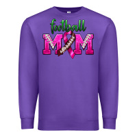 Purple Football Mom Breast Cancer Premium Sweatshirt - BundleAndBundleShop