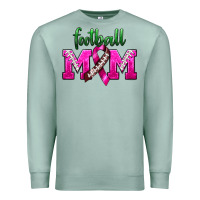 Seafoam Football Mom Breast Cancer Premium Sweatshirt - BundleAndBundleShop