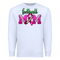 White Football Mom Breast Cancer Premium Sweatshirt - BundleAndBundleShop