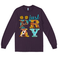 Plum just pray western sunflowers Long Sleeve Tee - AdoDesignShop