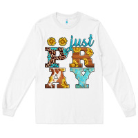 White just pray western sunflowers Long Sleeve Tee - AdoDesignShop