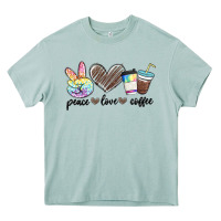 Arona peace love coffee Heavy Core Tee - MaliasSmallBusiness