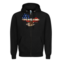 Black 4th july eagle Zipper Hoodie - MaliasSmallBusiness