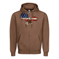 Chestnut 4th july eagle Zipper Hoodie - MaliasSmallBusiness
