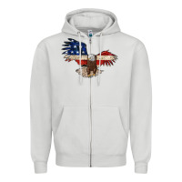 Dove Grey 4th july eagle Zipper Hoodie - MaliasSmallBusiness