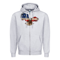 Heather Grey 4th july eagle Zipper Hoodie - MaliasSmallBusiness