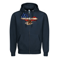 Navy 4th july eagle Zipper Hoodie - MaliasSmallBusiness