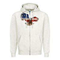 Oatmeal Heather 4th july eagle Zipper Hoodie - MaliasSmallBusiness