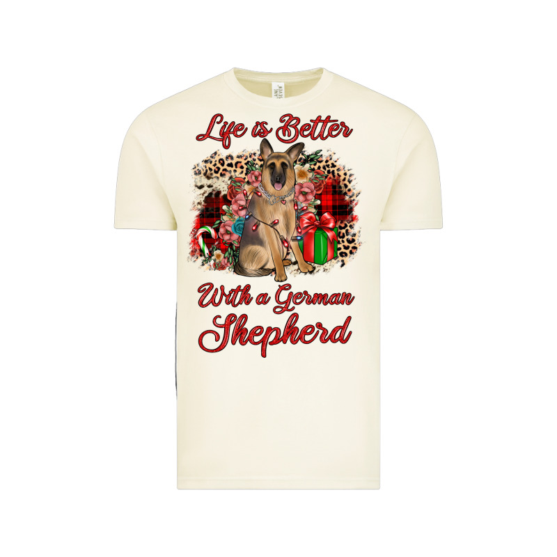 Christmas Life Is Better With A German Shepherd Vintage Tee by JahusDesignShop | Teevron