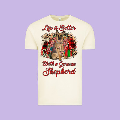 Christmas Life Is Better With A German Shepherd Vintage Tee Designed By Jahusdesignshop