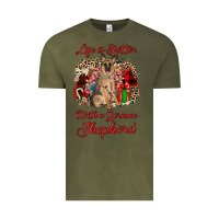 Vintage Olive Christmas life is better with a german shepherd Vintage Tee - JahusDesignShop