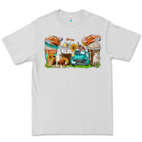 Dove Grey farm truck coffee cups Premium Tee - texasbilliewilder