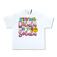 White staying delulu is the solulu Urban Heavy Tee - Artiststas